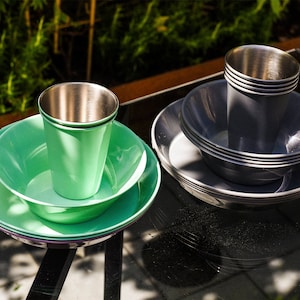Enamel Ware Sets for Dining, Camping, Picnics & Parties