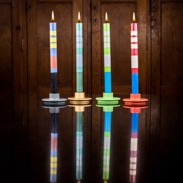 Striped Color Candles, Eco Wax & Fair Trade