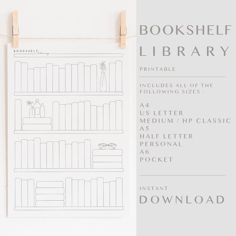 Library Insert Sort Book Bookshelf Insert - Etsy