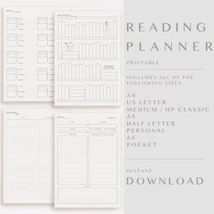 Reading Planner Printable, Book Tracker, Bookshelf Reading Log, Books I've Read, Reading Challenge, Reading Planner Inserts, Book Planner