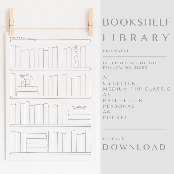 Bookshelf Printable Book Tracker Bookshelf Reading Log - Etsy
