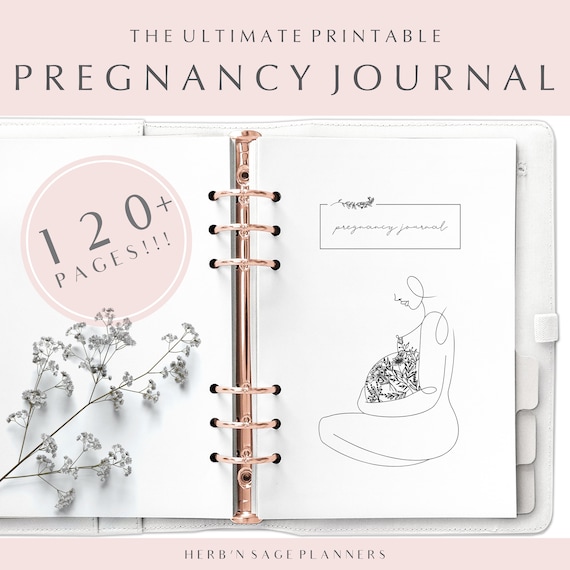 Pregnancy Planner Printable, Printable Pregnancy Journal, Pregnancy Organizer High Risk Pregnancy Baby Registry Hospital Bag List Birth Plan