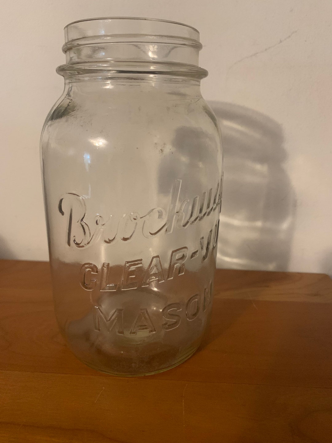 Brockway Clearvu Quart Mason Jar 1944 Etsy