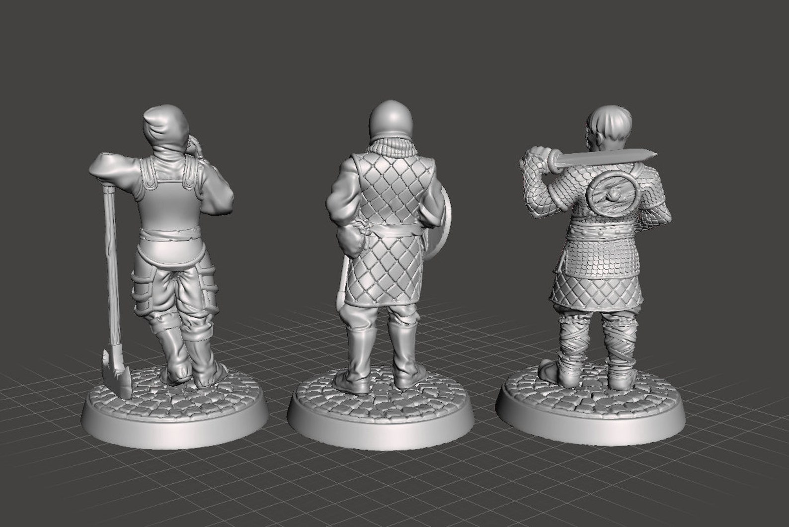 D&amp;D Town Guards Set of 3 Fantasy Miniatures for Dungeons | Etsy