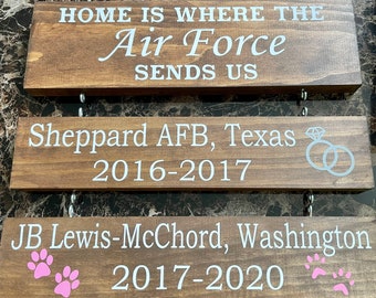 Home is Where the Military Sends Us, Wall Signs, Additional Duty Stations, PCS