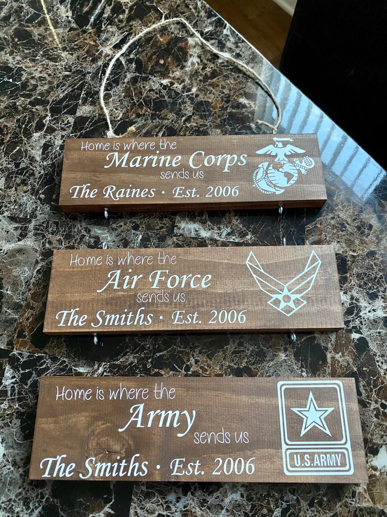 Home is Where the military Sends Us, Duty Station Signs, PCS Etsy