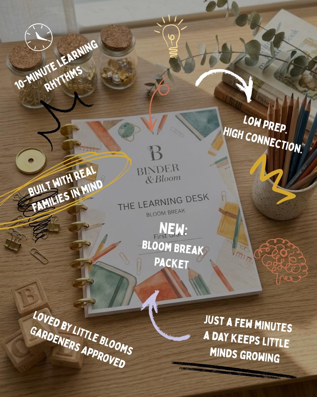 Bloom Break Learning Packet | 1st Grade Screen-free Activities Pack ...