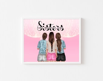 Clip Art Sister Love - BFF - Best Friends - Custom Artwork - Digital - Picture - Mother’s Day!