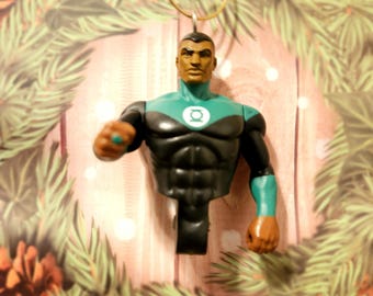 Green Lantern John Stewart Bust Christmas Ornament
