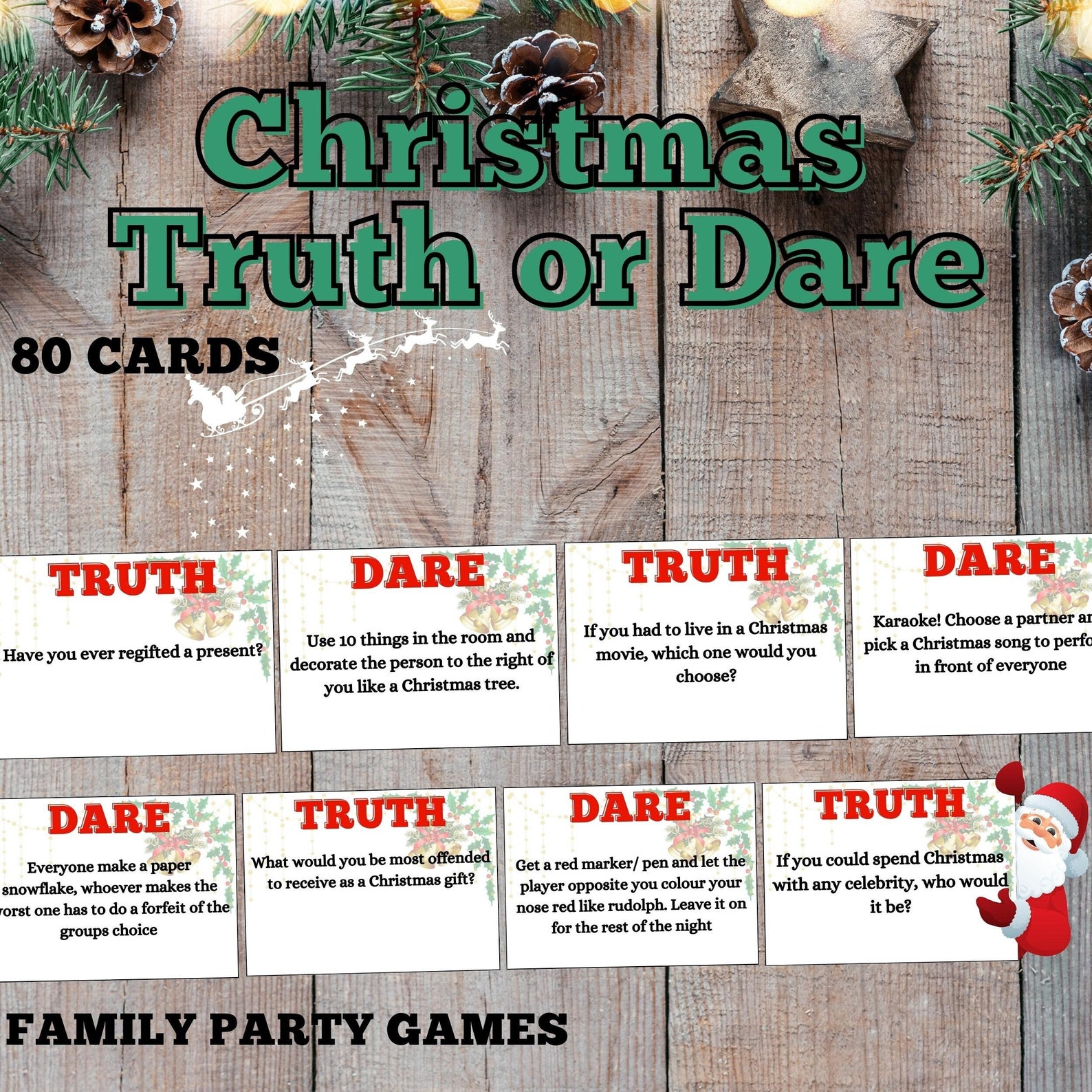 Christmas Truth or Dare, Family Christmas Fun Games, Christmasparty
