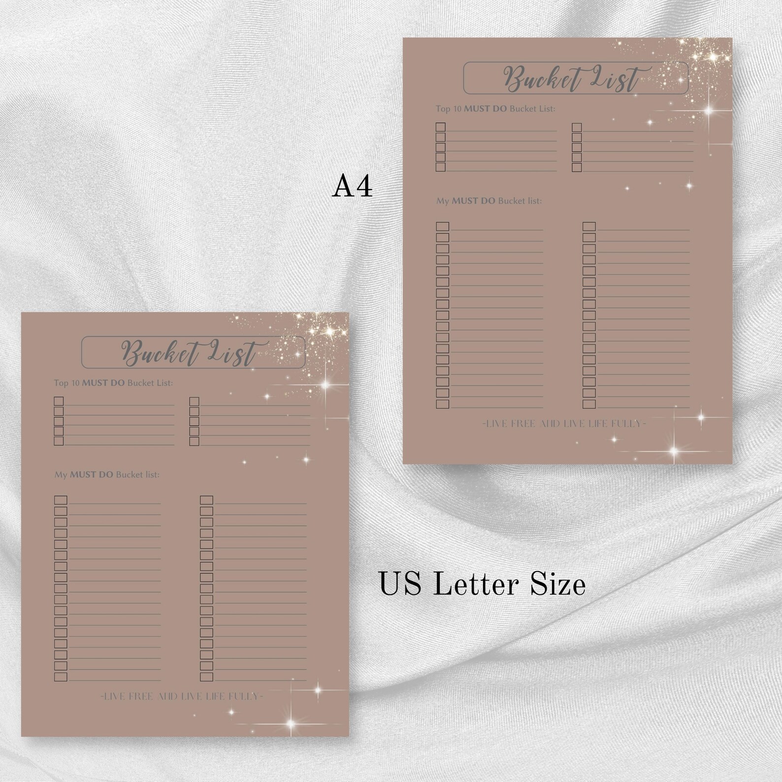 Bucket List Printable Bucket List Tracker Life Goal Planner - Etsy
