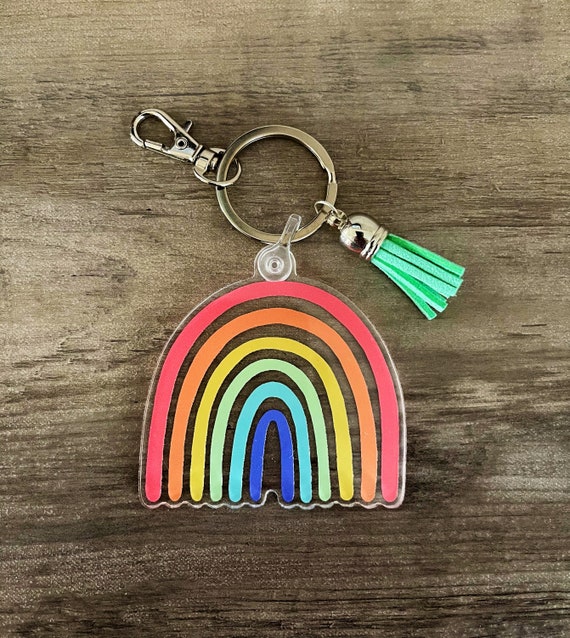 Rainbow Keychain with Optional Tassel Etsy