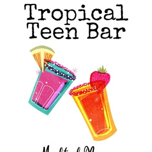 Bar/Bat Mitzvah / Sweet 16 MOCKTAIL Bar Sign / Tropical Teen Bar