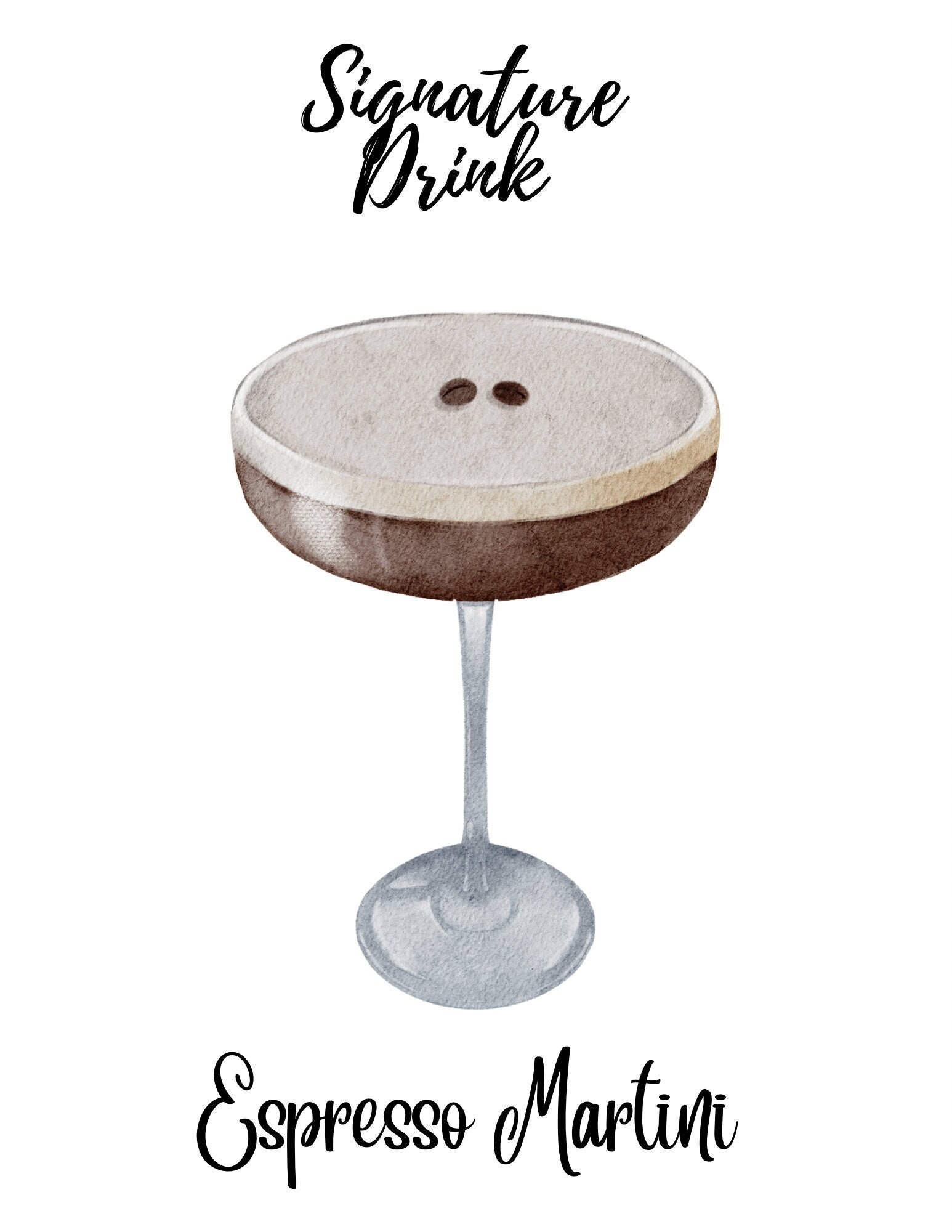 Espresso Martini Signature Drink Sign Wedding Signature Drink Sign Etsy