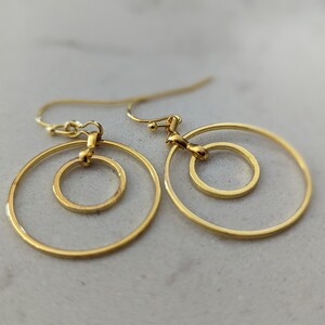 Gold Double Circle Earrings