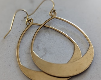 Brass Teardrop Earrings (Ear Hooks Available in Brass or Titanium)