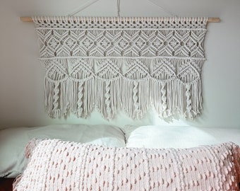 Large Macrame Wall Hanging: Boho Scandinavian Decor, Made to Order