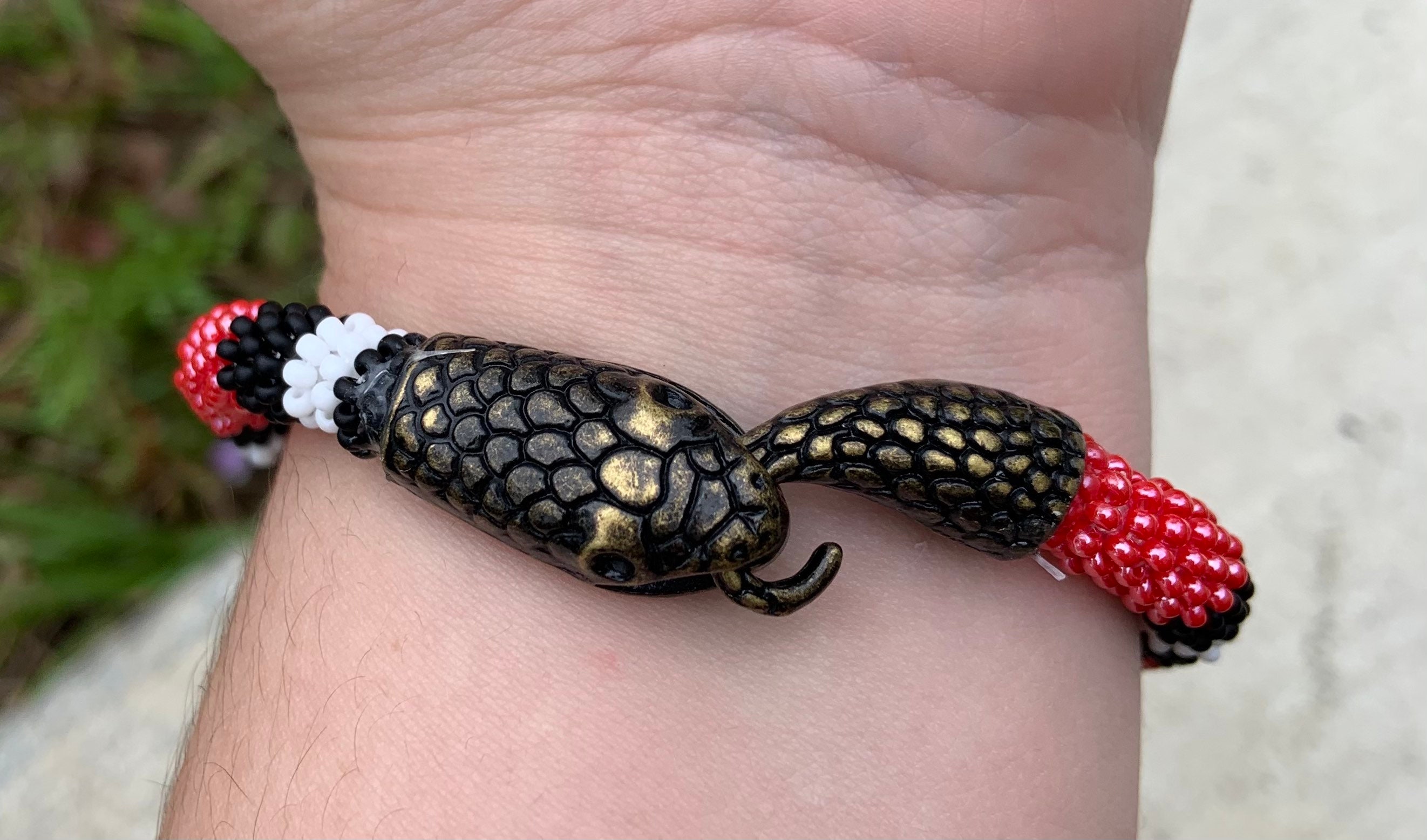 Custom Snake Bracelet, Beaded Snake Bracelet, Snake Jewelry, Animal