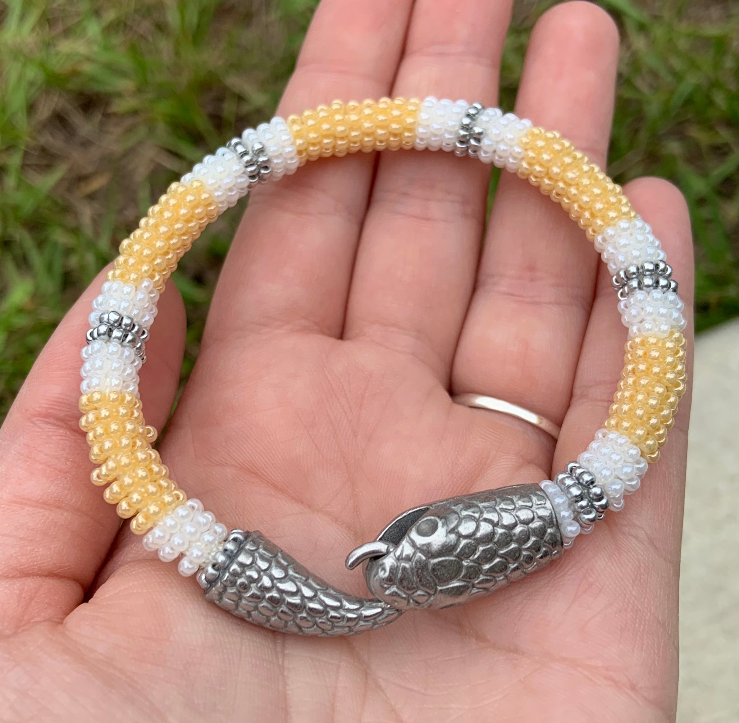 Custom Snake Bracelet, Beaded Snake Bracelet, Snake Jewelry, Animal