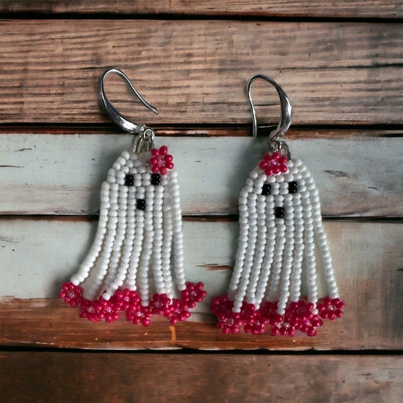 Beaded Ghost Earrings Beaded Ghost Earrings