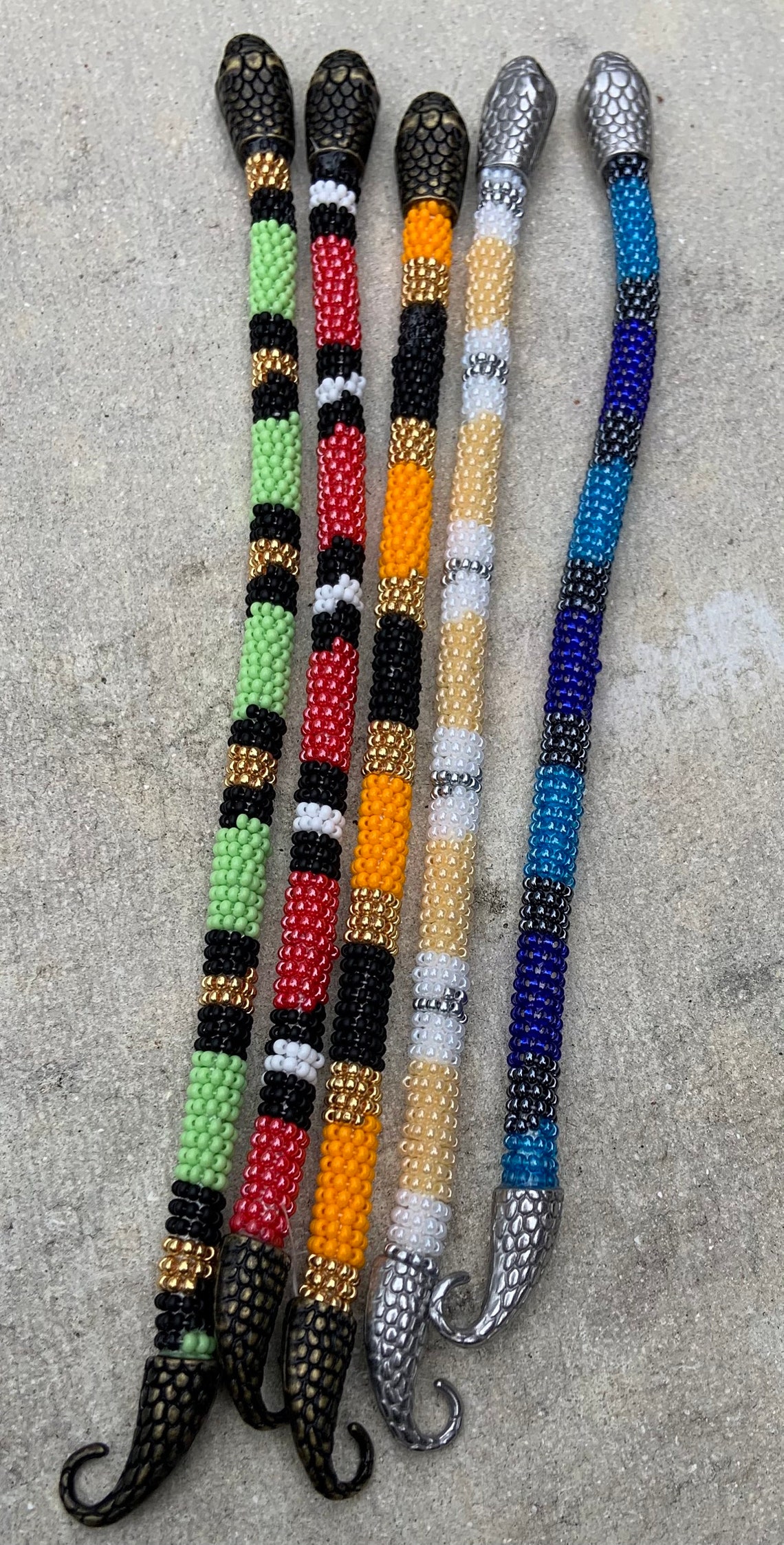 Snake Bracelet Beaded Snake Bracelet Snake Jewelry Edgy Etsy