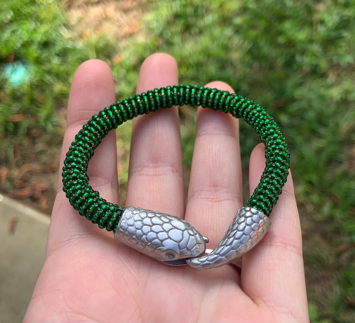 Snake Bracelet Beaded Snake Bracelet Snake Jewelry Edgy Etsy