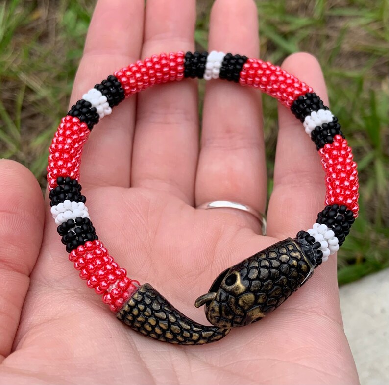 Custom Snake Bracelet, Beaded Snake Bracelet, Snake Jewelry, Animal