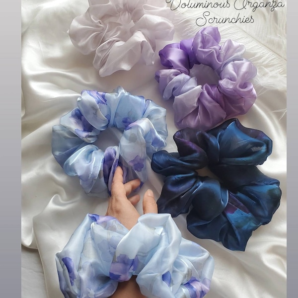 ORGANZA SCRUNCHIE Jumbo Hair ties/Giant Pony tail holders/Womens accessories/Bridesmaids gifts/Large Hair piece/extra large scrunchie/Grads