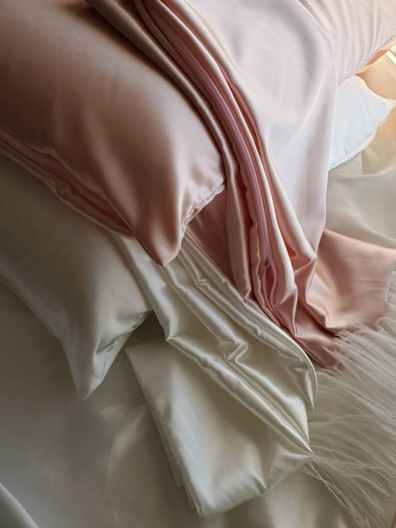 SATIN PILLOWCASE With Invisible Zipperfrizzfree Etsy