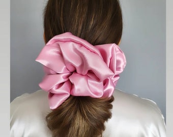 JUMBO SATIN SCRUNCHIE-Voluminius hair accessories-Pony tail holder- Bridesmaid gifts-Birthday gifts-Messy bun-Graduation gifts-gifts for mom