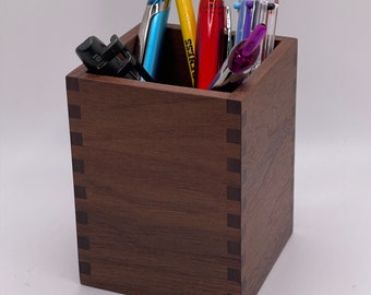 Pencil/Pen/Makeup Brush Holder - Desk Organizer - Walnut - Cherry - Hardwood
