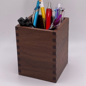 Pencil/Pen/Makeup Brush Holder - Desk Organizer - Walnut - Hardwood