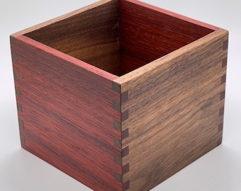 Saliera in legno, maialino di sale, pentola per pizzico, ciotola per pizzico, zuccheriera, include personalizzazione, Padauk e legno duro di noce