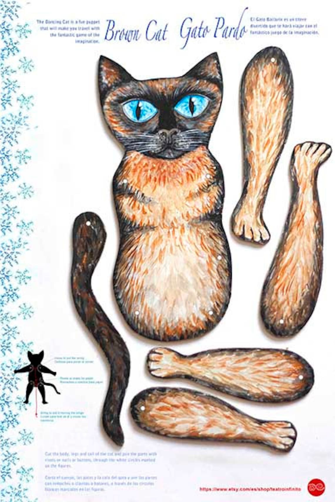 Brown Cat Printable Paper Doll - Etsy