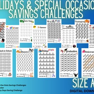Holiday Savings Challenge Trackers & Cash Envelopes | A6 Mini Savings Challenge Bundle | Savings Challenge Printable | Savings Tracker