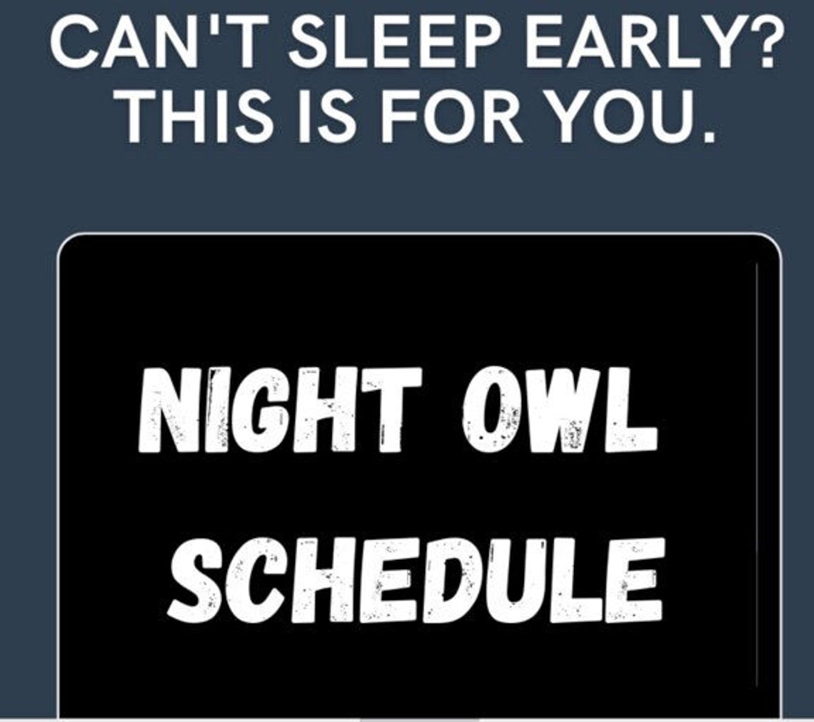 Night Owl Schedule Editable Word Doc Students Who Like to Etsy UK