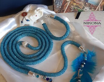 Set of jewelry, Bead Crochet Necklace, Crochet jewelry, Necklace, Bracelet, Seed bead necklace, Gift for her
