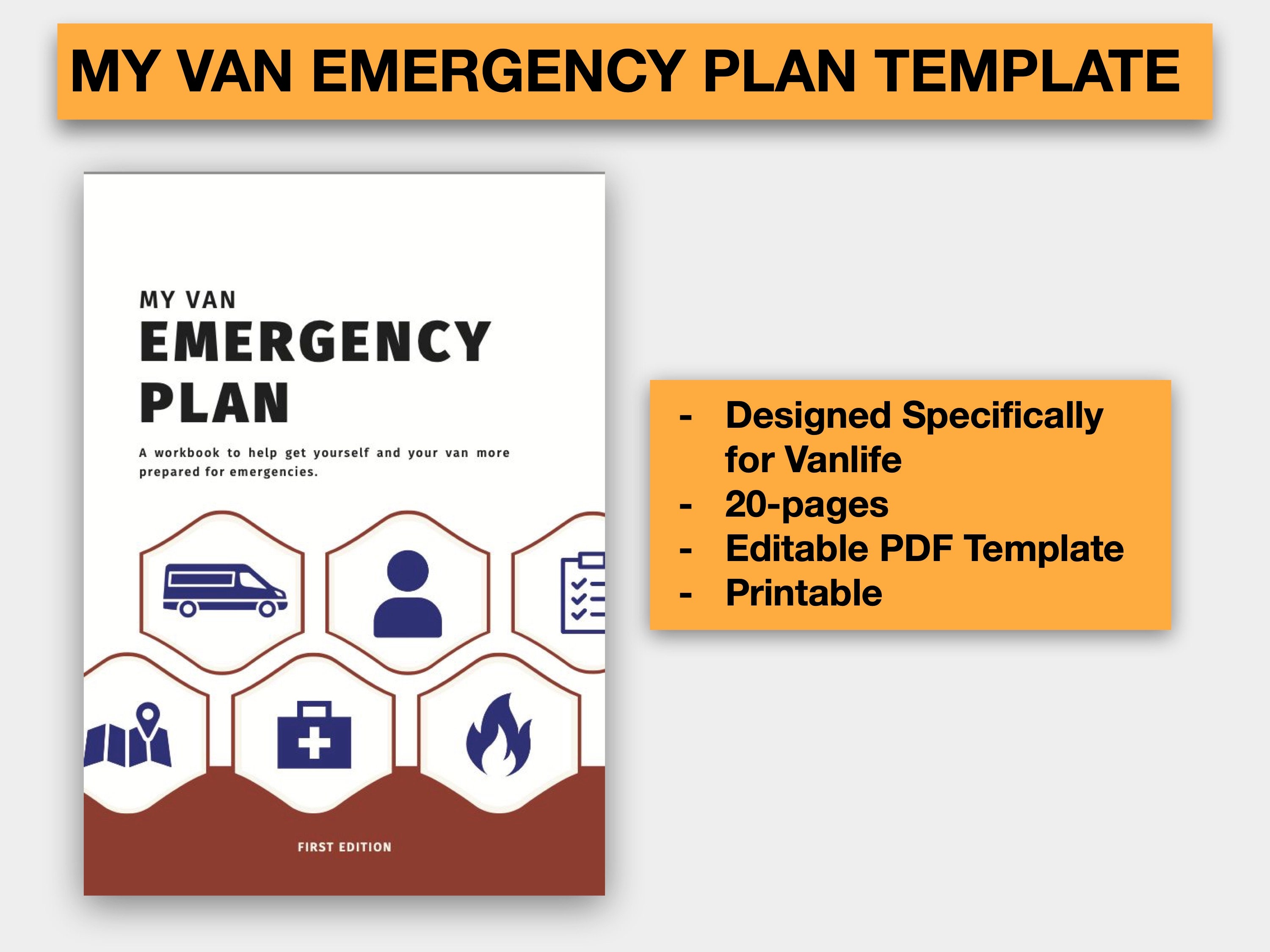 Vanlife Emergency Disaster Plan Template Printable or Fillable PDF Van Vanlife Emergency Disaster Plan Template Printable or Fillable PDF Van