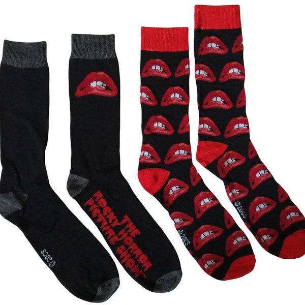 Rocky Horror Picture Show Men’s Crew Socks Lips Two Pair Pack