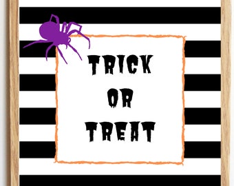 Trick or Treat Digital Download | Printable Wall Art | Halloween Wall Art | 8 x 10 art
