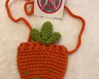 Carrot bag or coin purse for kids or small animals, desigbed to hold small items or treats, (cat bag, kid bag, carrot, coin purse)