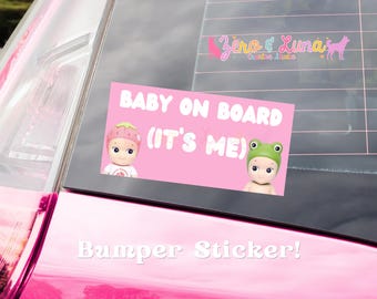 Baby on Board (It's Me) Bumper Sticker | Cute Doll Car Decal
