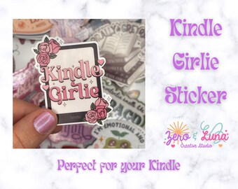 Kindle Girlie Sticker | Vinyl E-Reader Decal | Bookish Waterproof Sticker | Cute Reader Gift