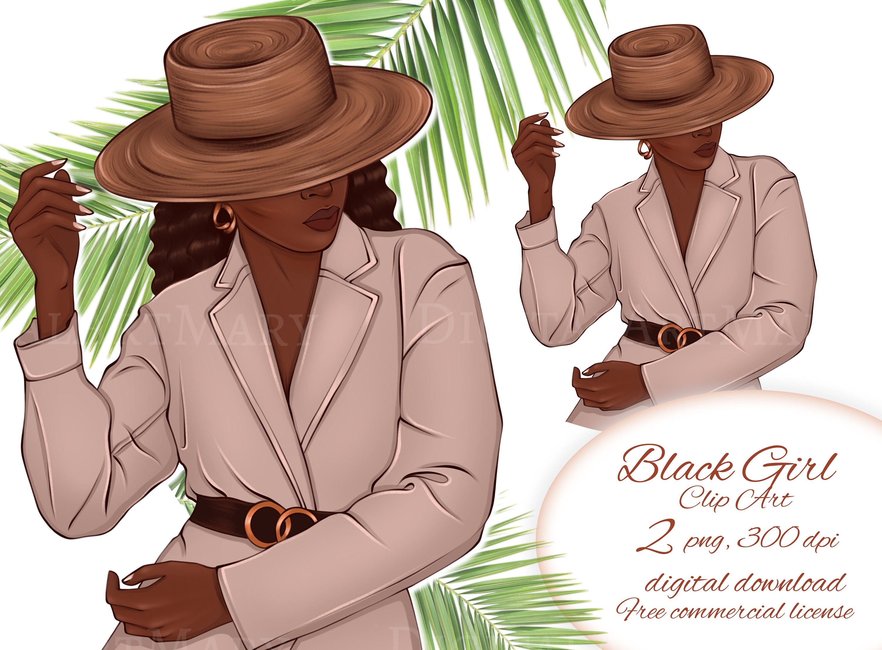 African American Clipart Black Queen PNG Fashion girl Etsy