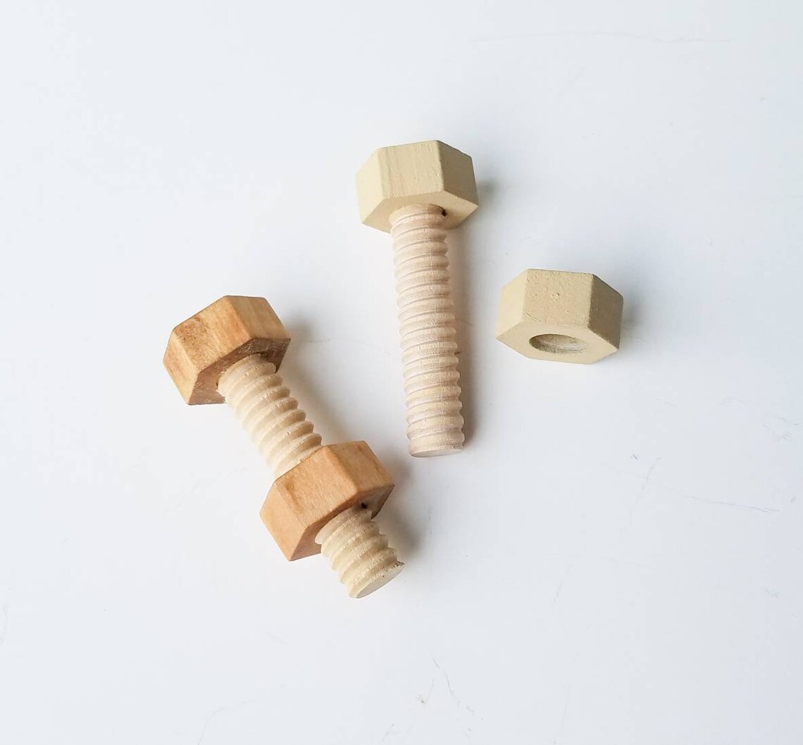 Wooden Nut and Bolt Fine Motor Skills Toy Wood Toys Etsy