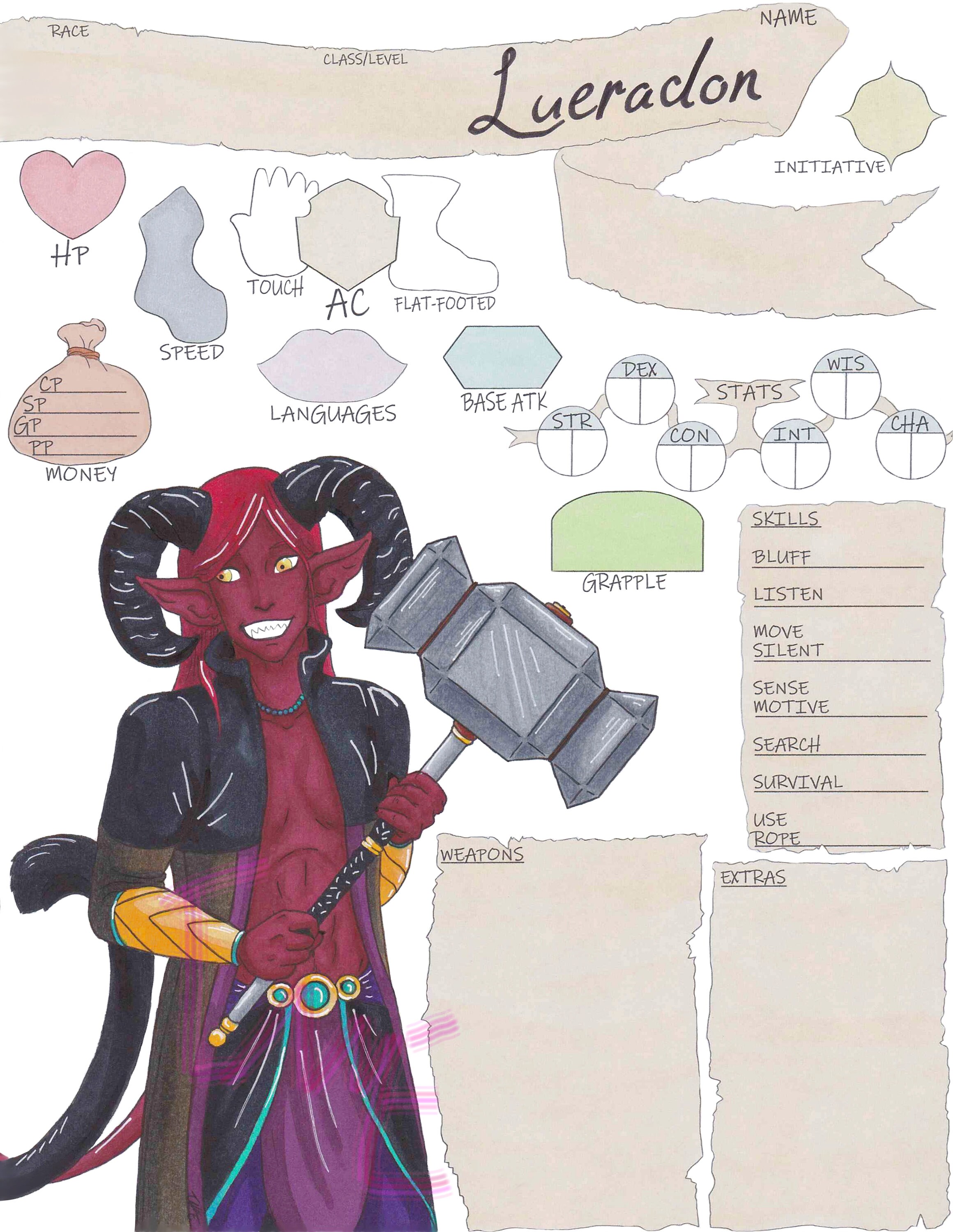 Custom Character Stat Sheet - Etsy