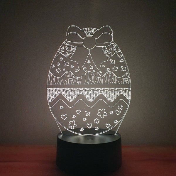 LED Easter Egg, Decorative Lamp, Acrylic Egg with Color-Changing, LED Base
