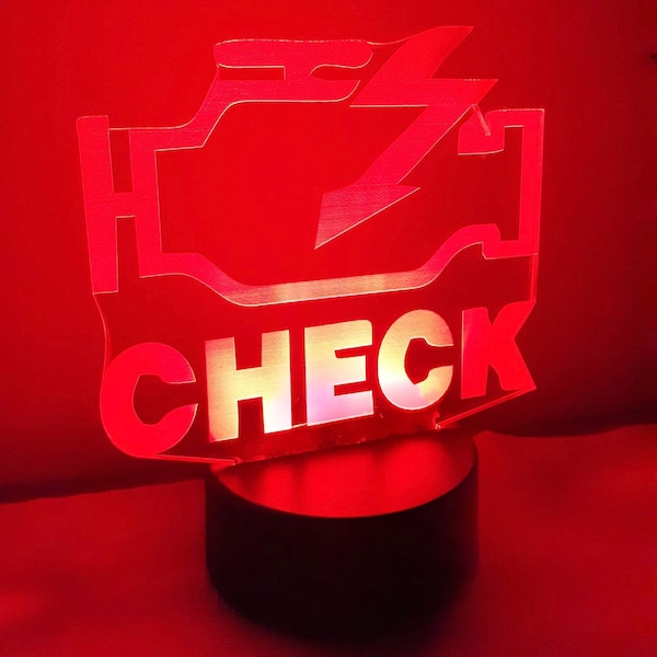 Check Engine Icon, LED Lamp, 16 Color Light, Perfect Gift for Drivers, check engine