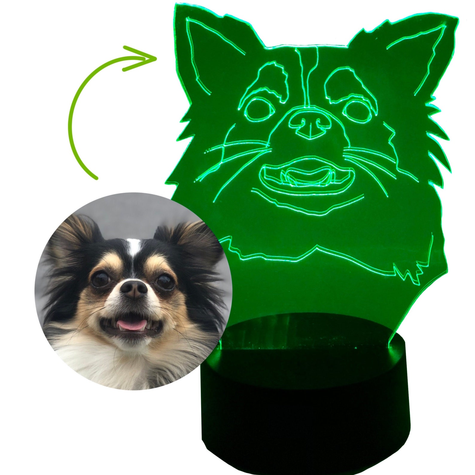 Lámpara personalizada con la imagen de su mascota perro de Etsy