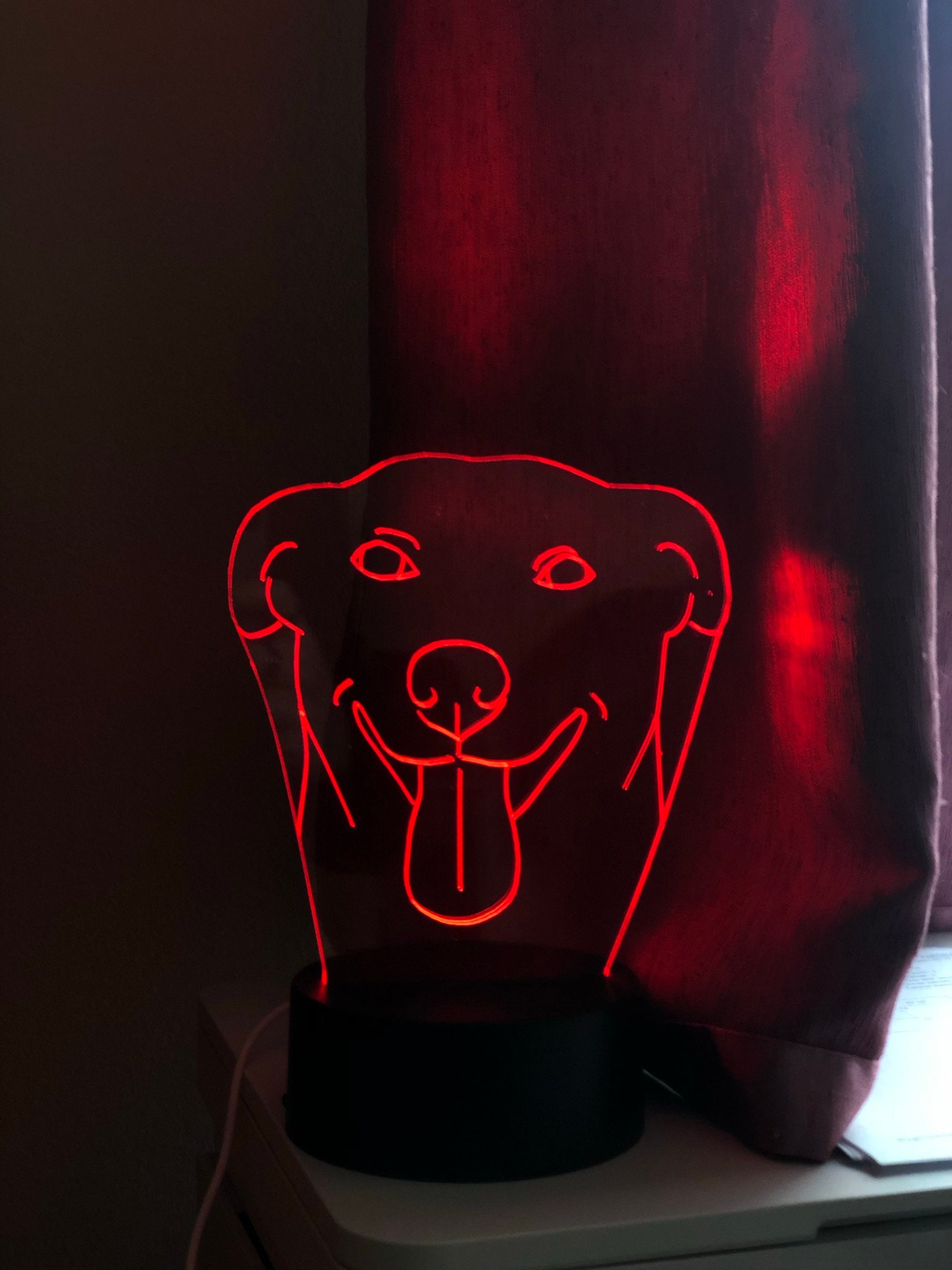 Lámpara personalizada con la imagen de su mascota perro de Etsy